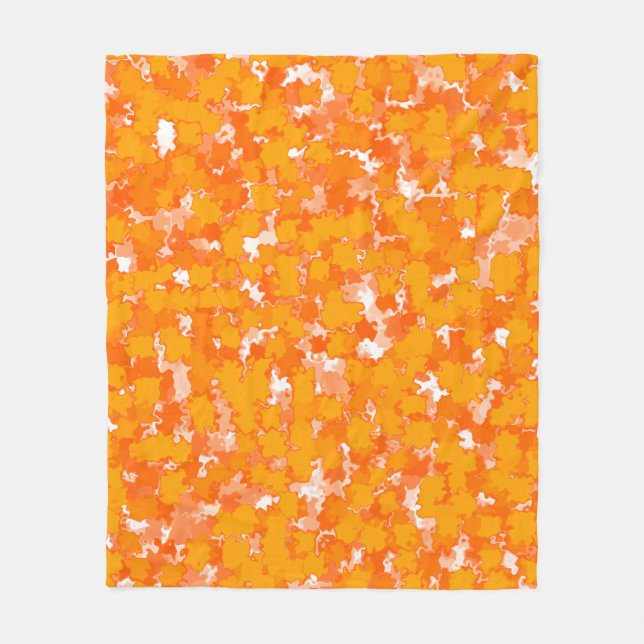 Abstrakt Art Design Orange Foliage Fleecefilt (Framsidan)