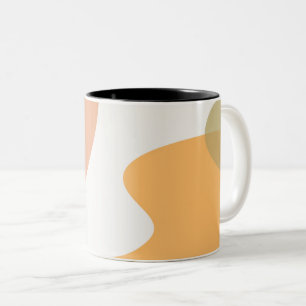 Abstrakt Art Design Orange Red Två-Tonad Mugg