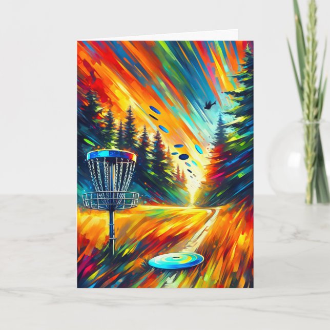Abstrakt Art Disk Golf Best Birthday efter Par Kort (Framsida)