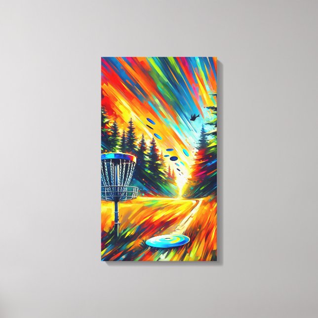 Abstrakt Art Disk Golf Colorful AI Art Canvastryck (Framsida)