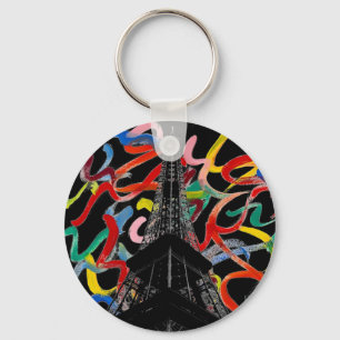 Abstrakt Art-Eiffel Torn-nyckelkedja Nyckelring