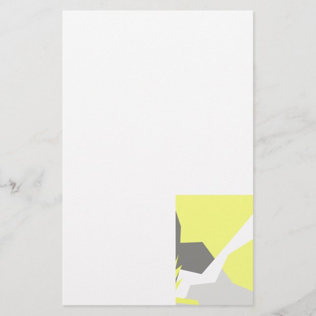 Abstrakt Art Energy Gult Grått Brevpapper (Framsida)