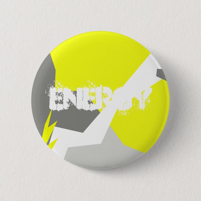 Abstrakt Art Energy Gult Grått Knapp (Framsida)