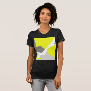 Abstrakt Art Energy Gult Grått T Shirt