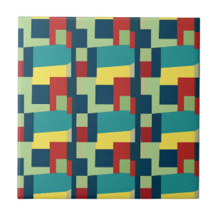 Abstrakt Art färgstark geometrisk modern Kakelplatta