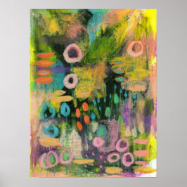 Abstrakt Art Flowers Blommigt Botanisk målning Poster