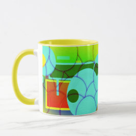 Abstrakt Art för färgstarka geometriska former Mugg