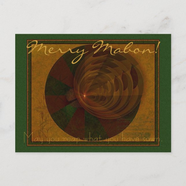 Abstrakt Art för hösten Sång Helg Vykort (Framsida)