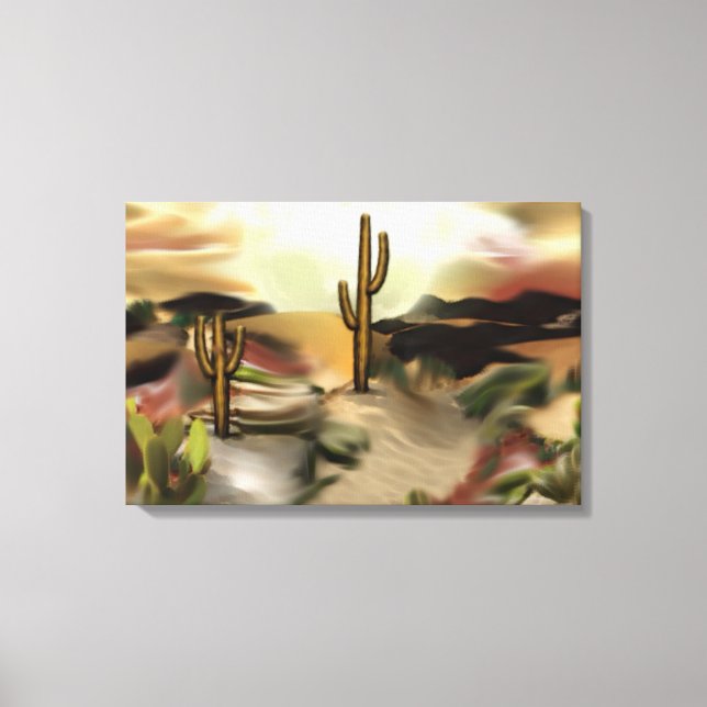 Abstrakt Art för sydvästra Desert Sunrise Canvastryck (Framsida)