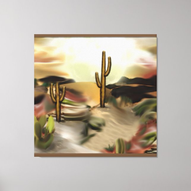 Abstrakt Art för sydvästra Desert Sunrise Canvastryck (Framsida)