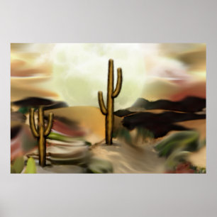 Abstrakt Art för sydvästra Desert Sunrise Poster