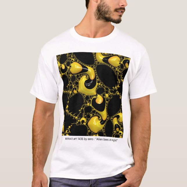 Abstrakt Art-fraactaler av eero Alien Bees på natt T Shirt (Framsida)