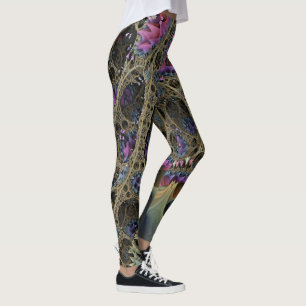 Abstrakt ART - Fractal BLOMMIGT FANTASY WORLD Leggings