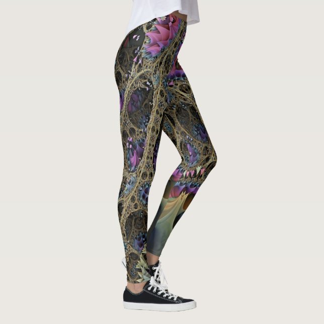 Abstrakt ART - Fractal BLOMMIGT FANTASY WORLD Leggings (Höger)