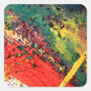 Abstrakt Art Fyrkantigt Klistermärke