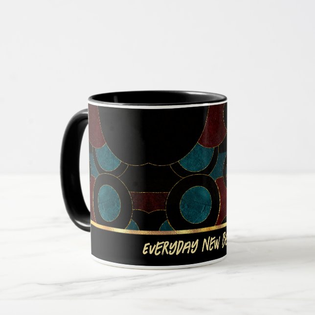 Abstrakt Art Geometric Coffee Mugg (Framsida vänster)