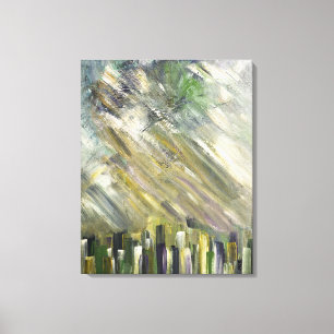 Abstrakt Art Grått Grönt Modern heminredningsgåva Canvastryck