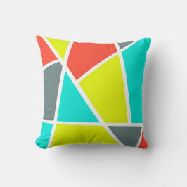 Abstrakt Art Grått Gult Coral Minimalism Kudde