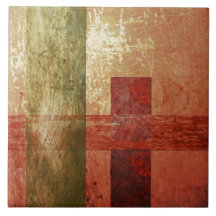 Abstrakt Art Grunge Geometric Red Orange Grönt