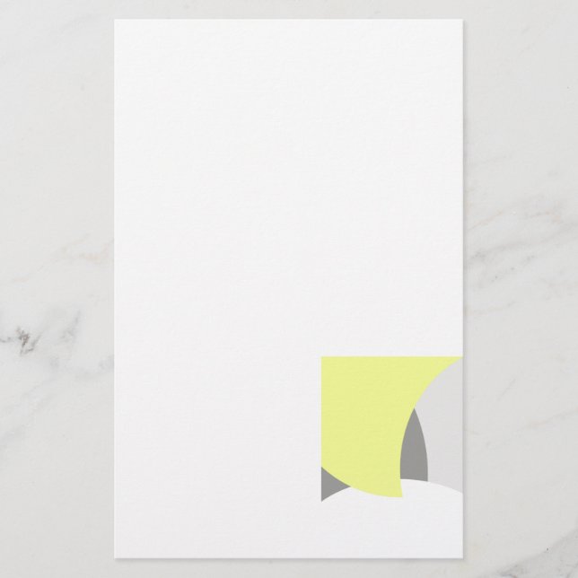 Abstrakt Art Gult Grått White Brevpapper (Framsida)