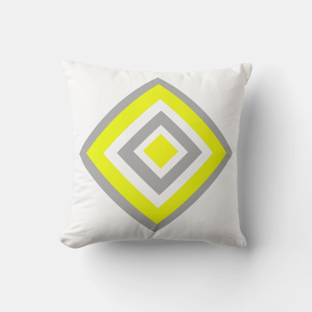 Abstrakt Art Gult Grått White Minimalism Kudde (Framsida)