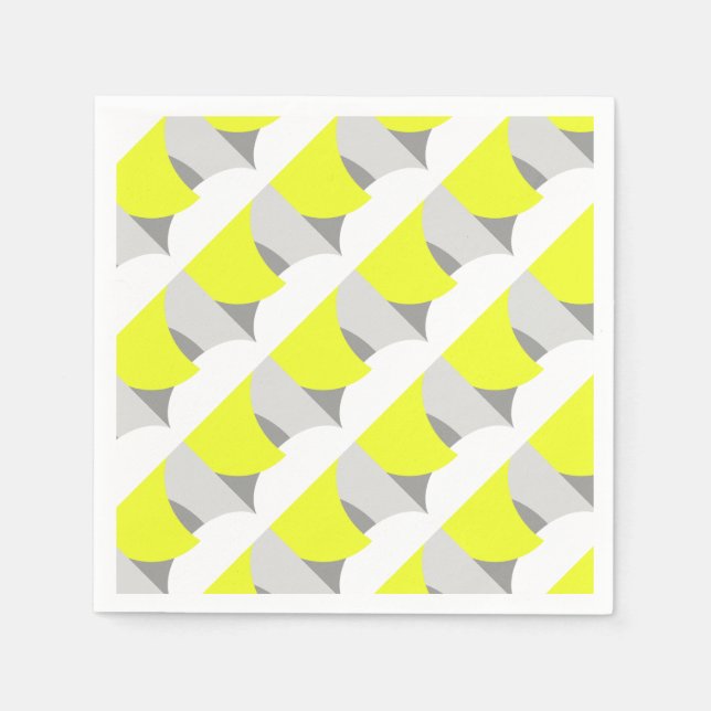 Abstrakt Art Gult Grått White Pappersservett (Framsidan)