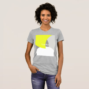 Abstrakt Art Gult Grått White T Shirt