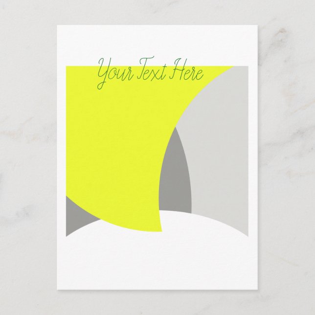 Abstrakt Art Gult Grått White Vykort (Framsida)