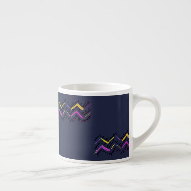 Abstrakt Art Gult Lila Espressokaffe Mugg Kopp Espressomugg (Höger)