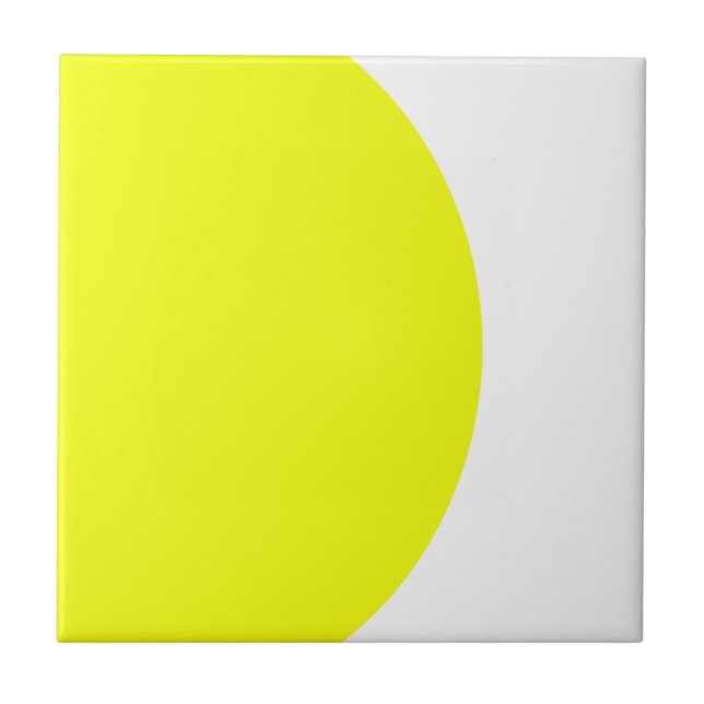 Abstrakt Art Gult vit minimalism Kakelplatta (Framsidan)