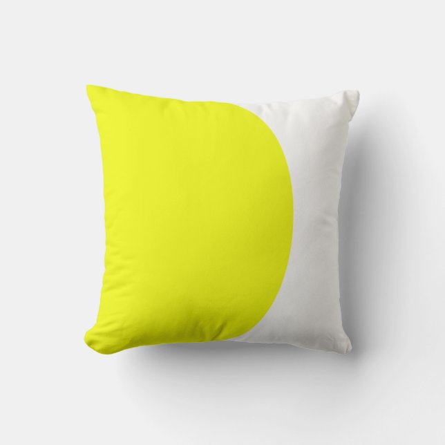 Abstrakt Art Gult White Cushion Dekorativ kudde (Framsida)