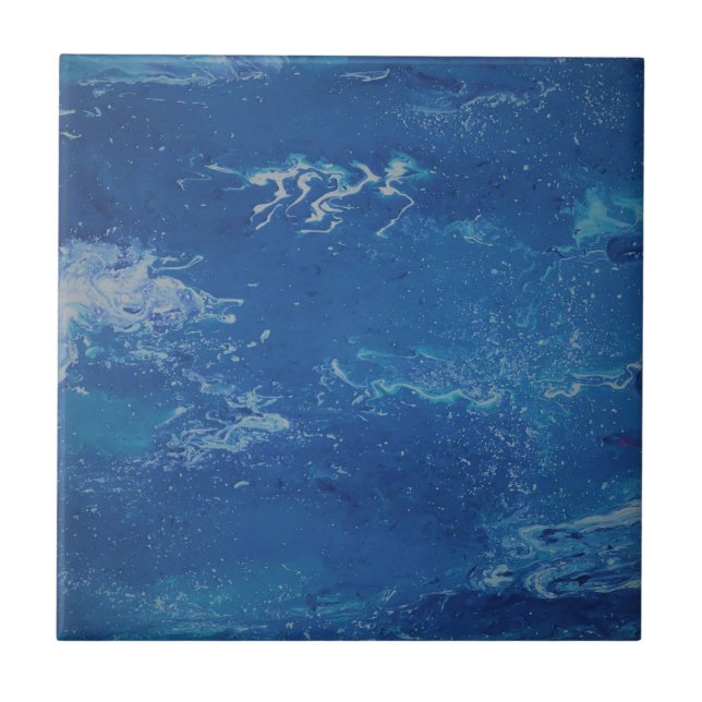 Abstrakt Art Himlar Blue Sea Kakelplatta (Framsidan)