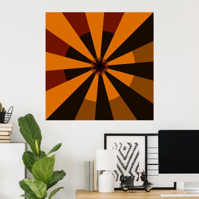 Abstrakt Art i Retro Sol i mitten av århundradet Poster (Hemmakontoret)