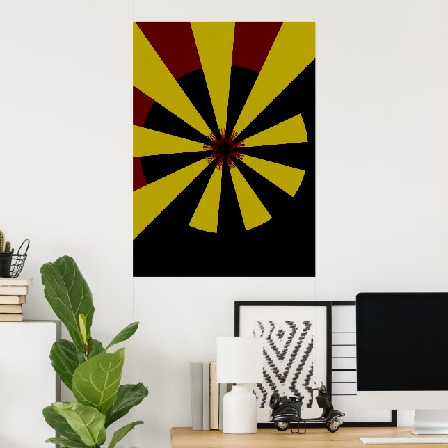 Abstrakt Art i Retro Sol i mitten av århundradet Poster (Hemmakontoret)