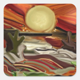 Abstrakt Art i sydvästra Himlar Fyrkantigt Klistermärke