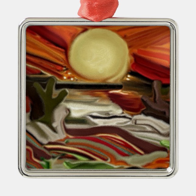 Abstrakt Art i sydvästra Himlar Julgransprydnad Metall (Framsidan)