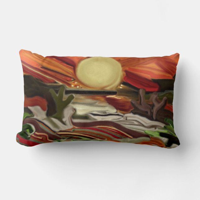 Abstrakt Art i sydvästra Himlar Lumbarkudde (Framsida)