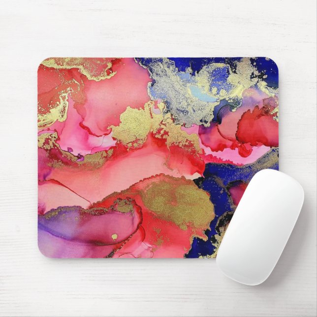 Abstrakt Art Jewel Tone Musmatta (Med mus)