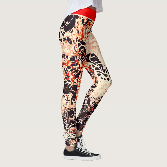Abstrakt Art "Kärnan i en planet är en drake" Leggings (Höger)