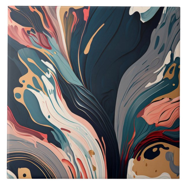 Abstrakt Art keramiska plattor Kakelplatta (Framsidan)