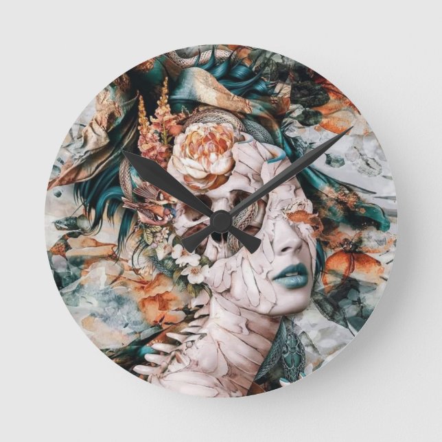 Abstrakt Art-klocka Rund Klocka (Framsida)