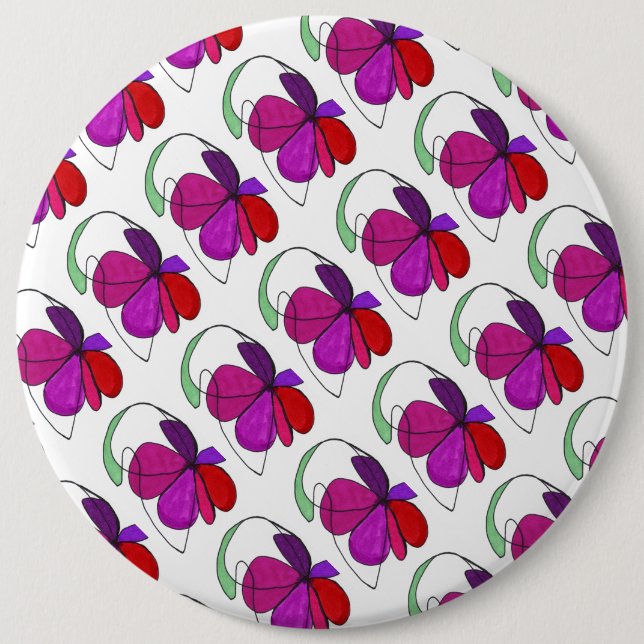 abstrakt Art-knapp för "Flower Dance Tiled Mönster Knapp (Framsida)