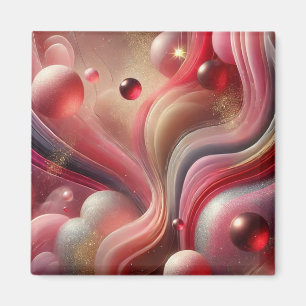 Abstrakt Art-kvadratisk ruta Magnet