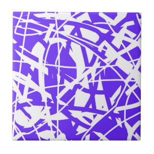 Abstrakt Art Lavender Blue Lila White Minimalism Kakelplatta