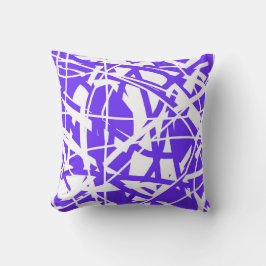 Abstrakt Art Lavender Blue Lila White Minimalism Kudde