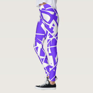 Abstrakt Art Lavender Blue White Minimalism Leggings