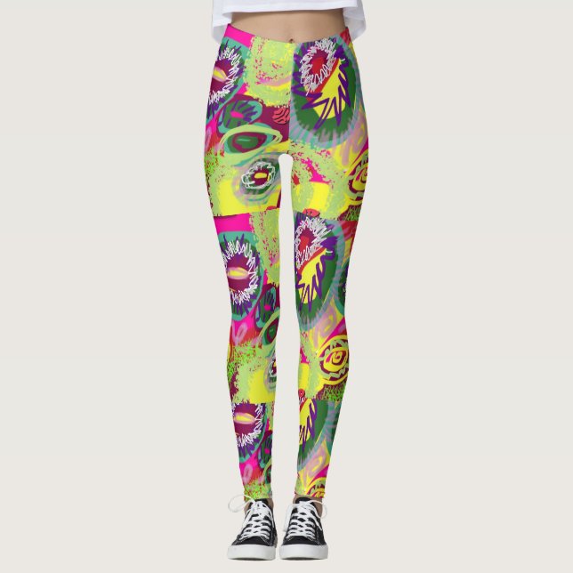Abstrakt Art Leggings (Framsida)