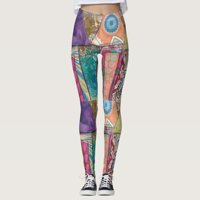 Abstrakt Art Leggings (Framsida)