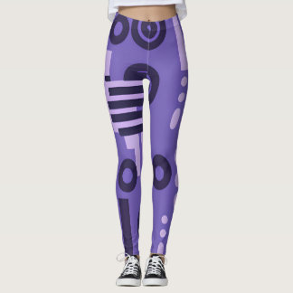 Abstrakt Art Leggings in Shades of Lila