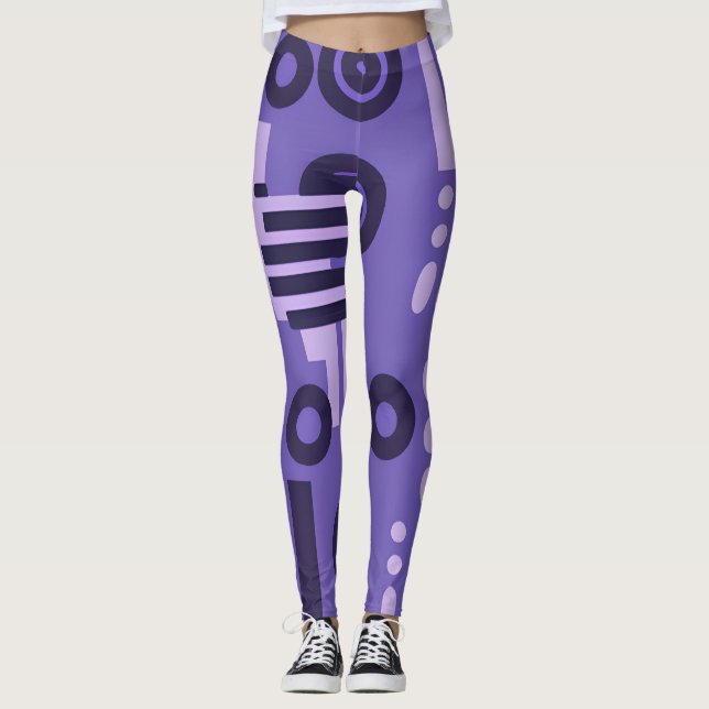 Abstrakt Art Leggings in Shades of Lila (Framsida)